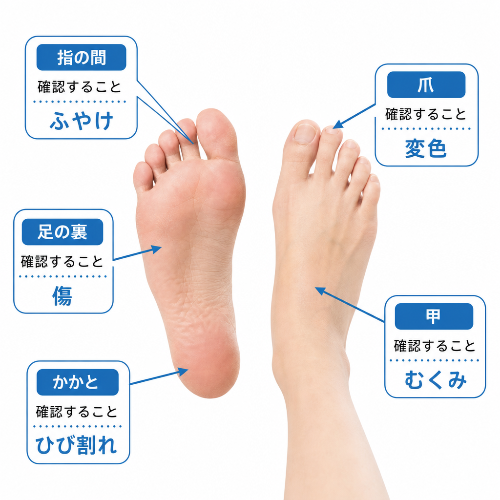 糖尿病のフットケア｜毎日の足チェックで異変に気づく